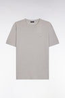 Straight-fit grey T-shirt in cotton and linen blend