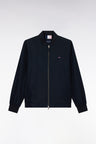 Soft Touch polyamide zipped jacket with navy Teddy collar