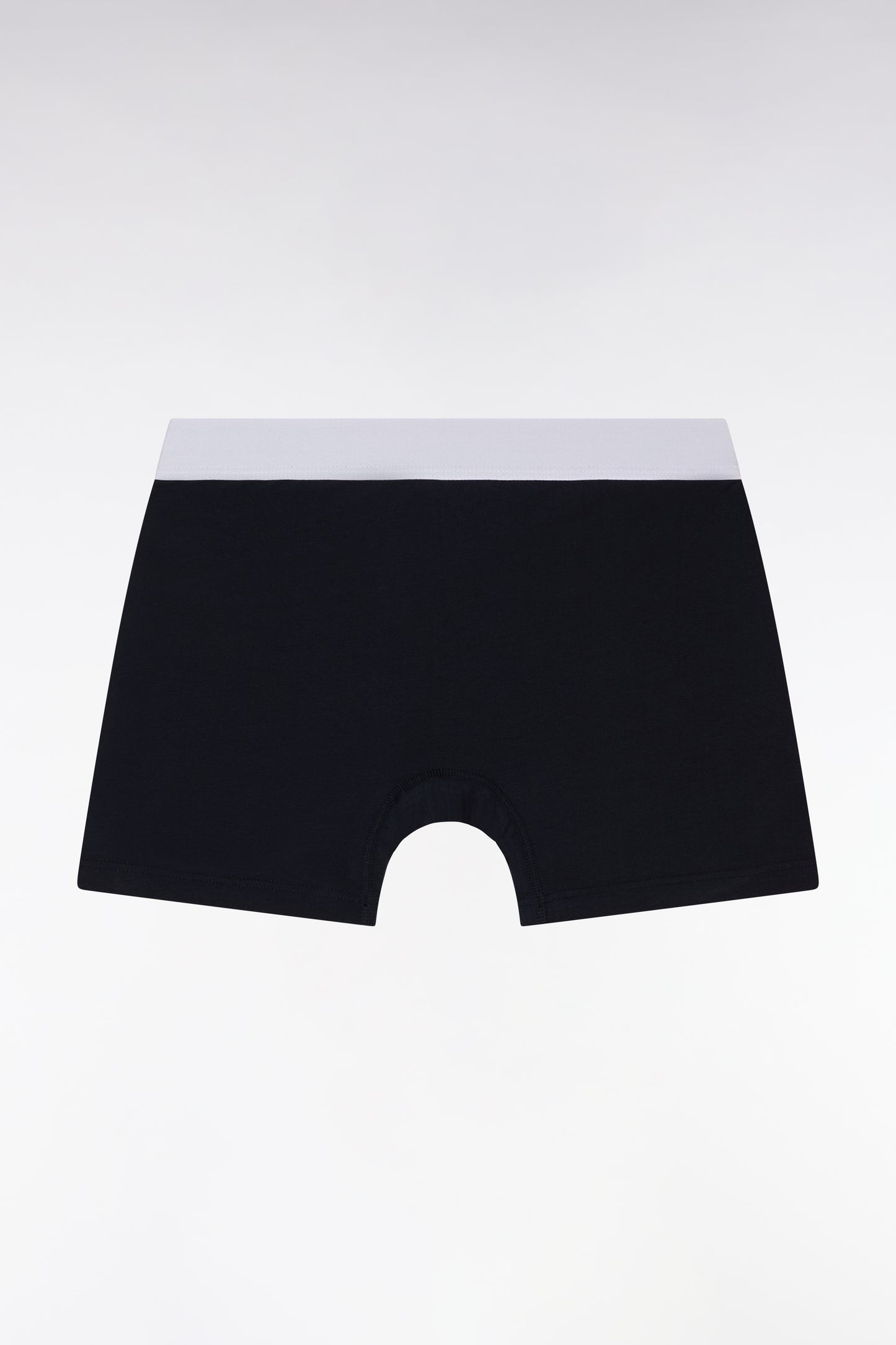 Navy stretch cotton jersey boxer elastic waist white