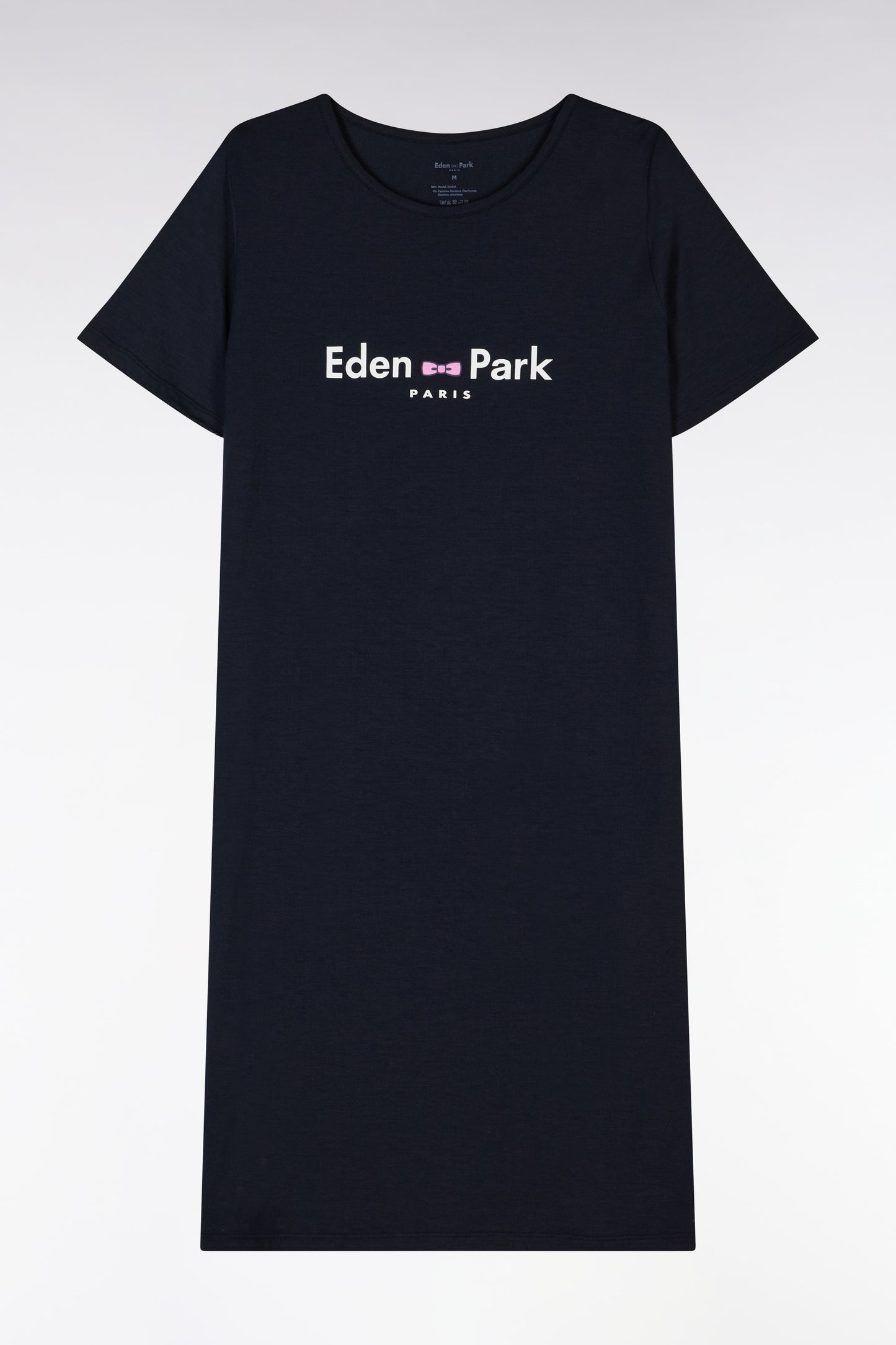 Nightdress in navy stretch modal with Eden Park logo