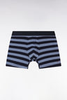 Set of two plain boxer shorts in navy and grey stretch cotton jersey