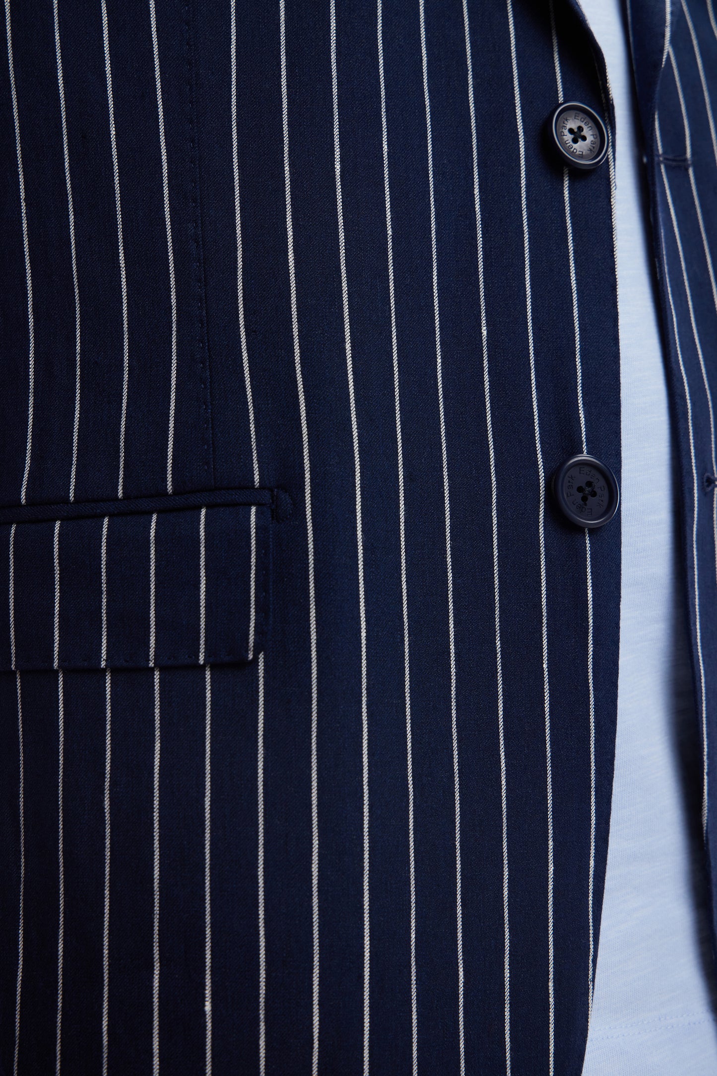 Modern fit navy suit jacket with tennis stripes
