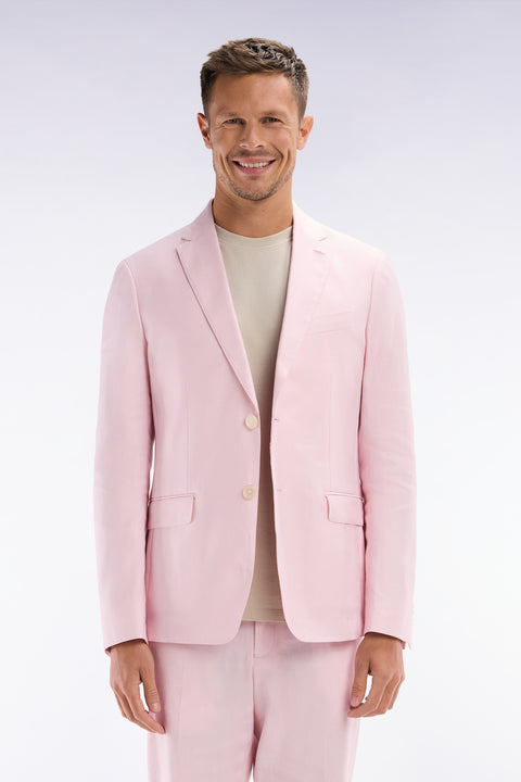 Pink linen and stretch cotton suit jacket - Image 1