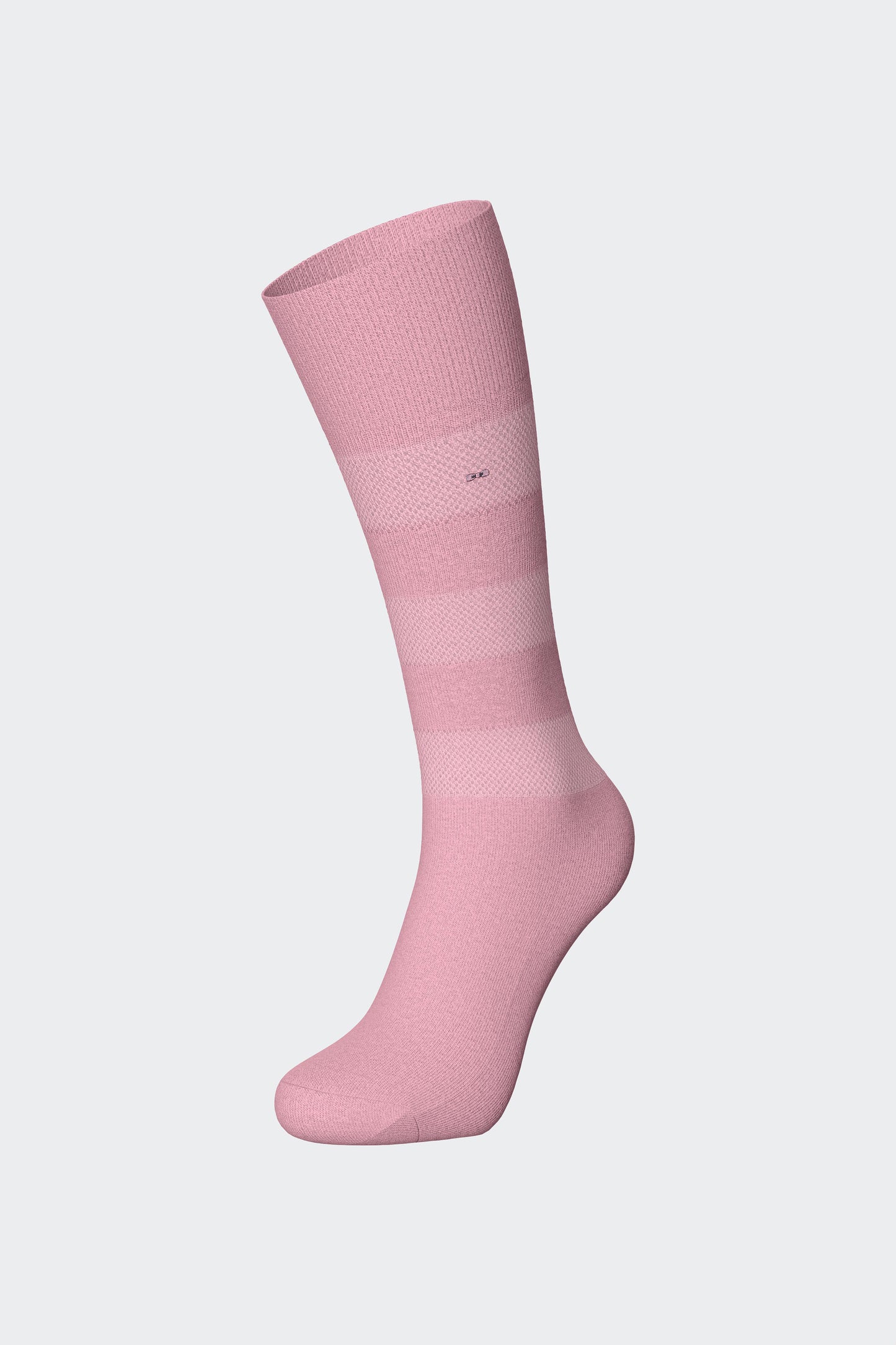 Pair of striped pink cotton blend socks
