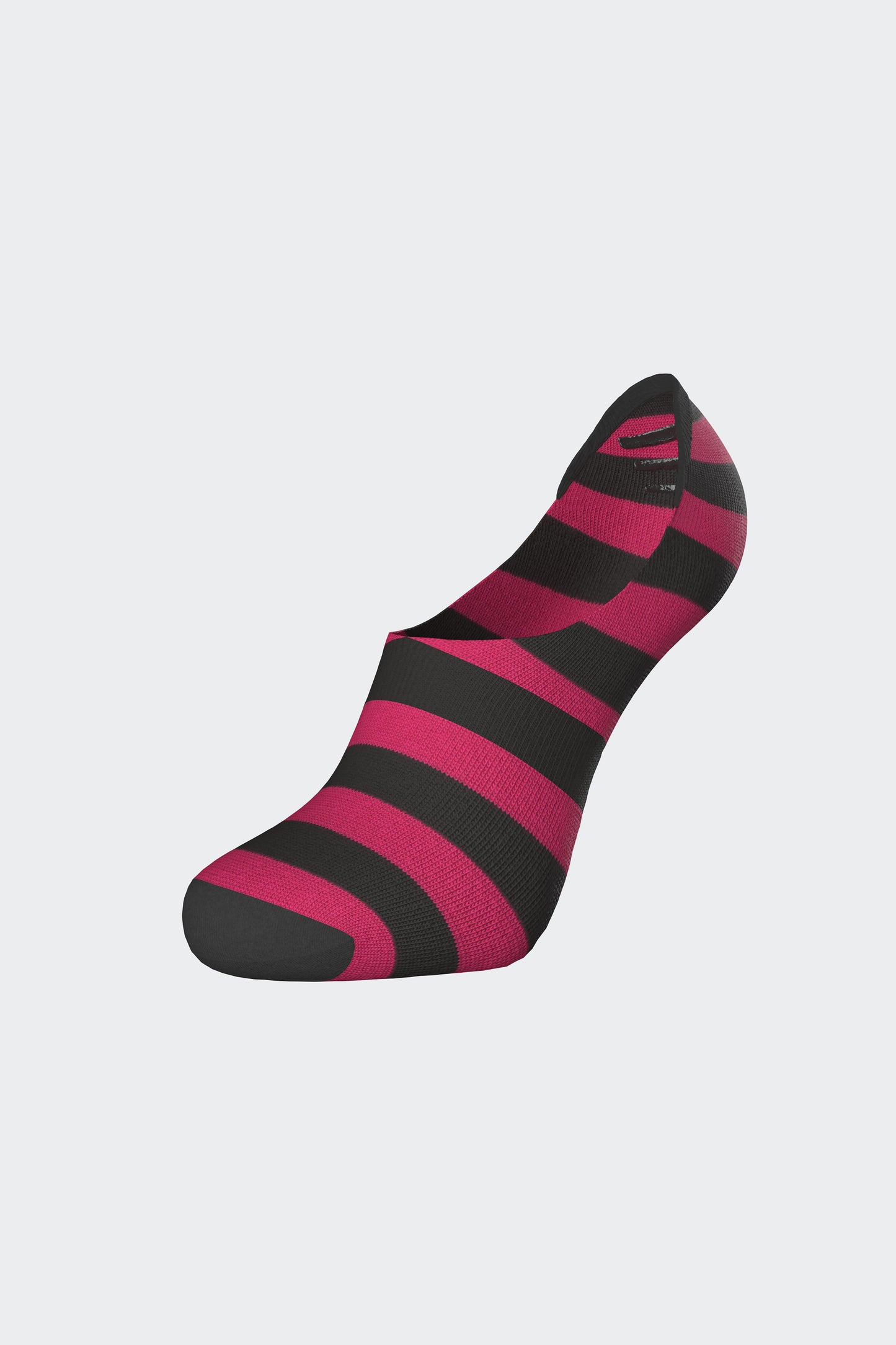Pair of low striped fuchsia cotton blend socks