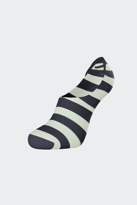 Paire de chaussettes basses rayées en coton mélangé vert d'eau - Image 1