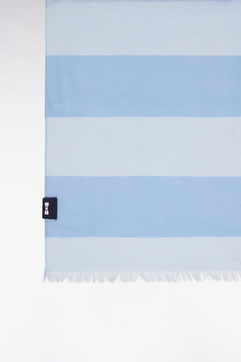 Écharpe en coton et modal à rayures ciel - Image 2