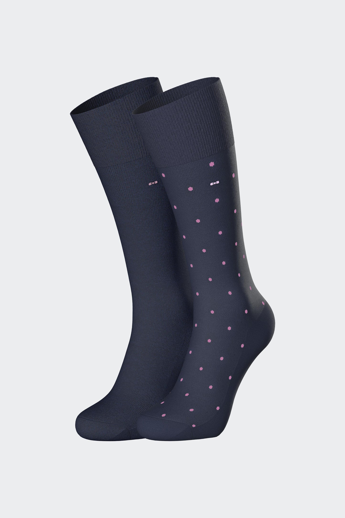 Pack of two pairs of navy cotton blend socks