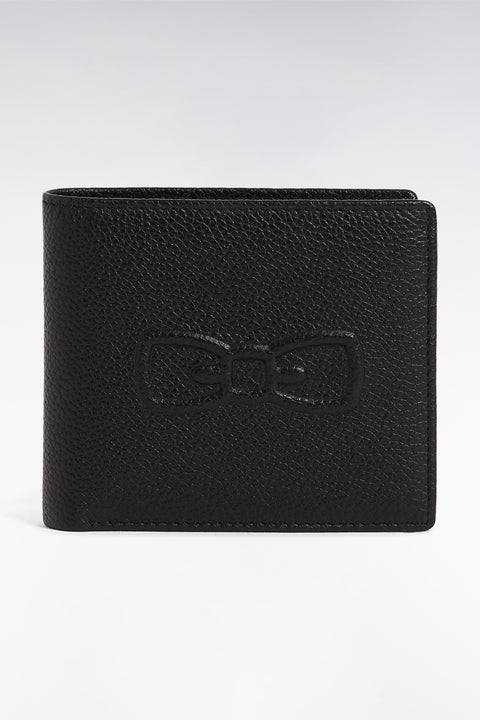 Italian format wallet in black grained leather - Image 3