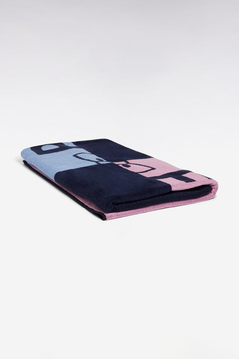 Navy Colorblock Cotton Beach Towel Eden Park - Image 2