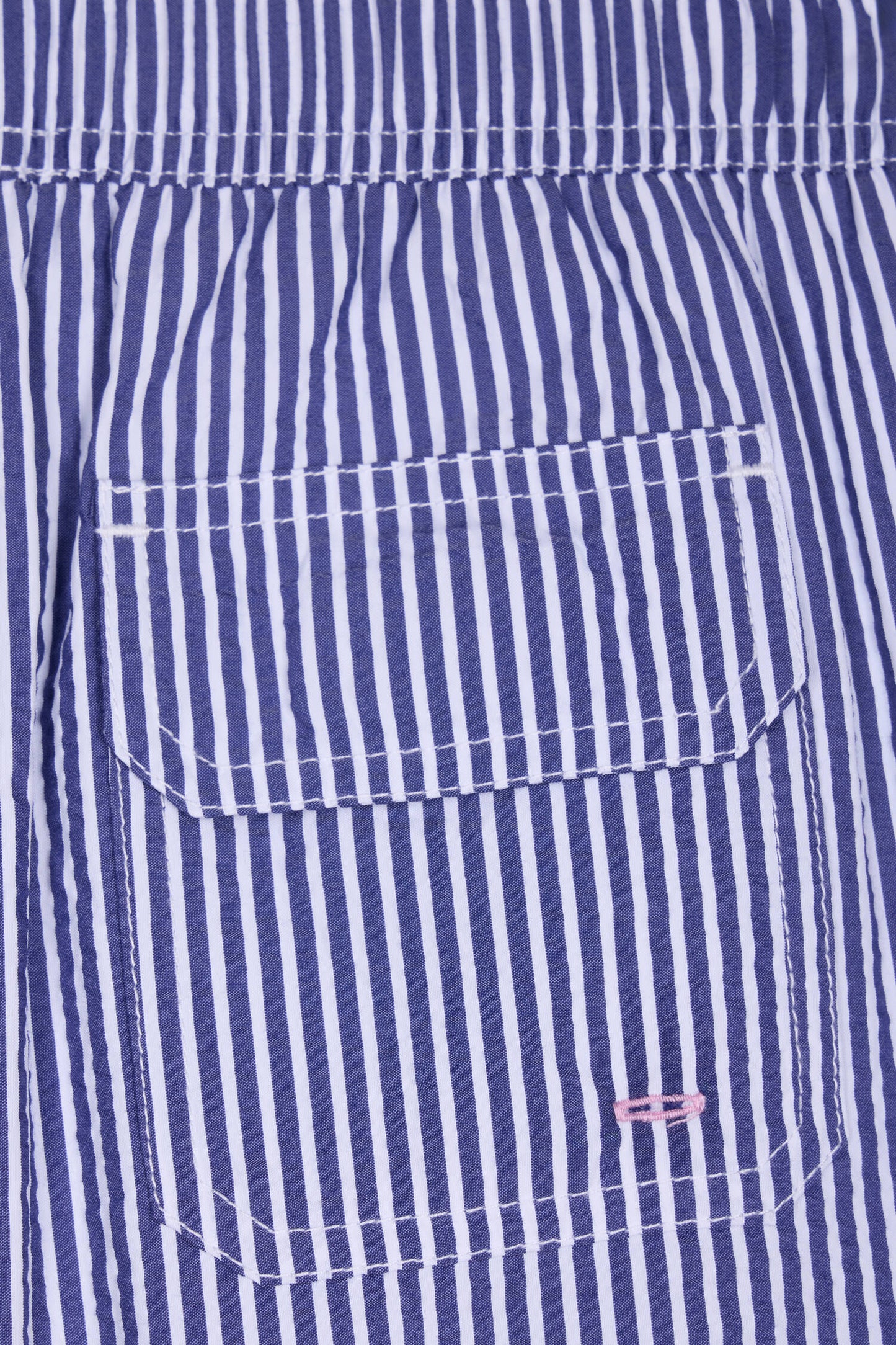 Navy striped cotton-blend swimsuit