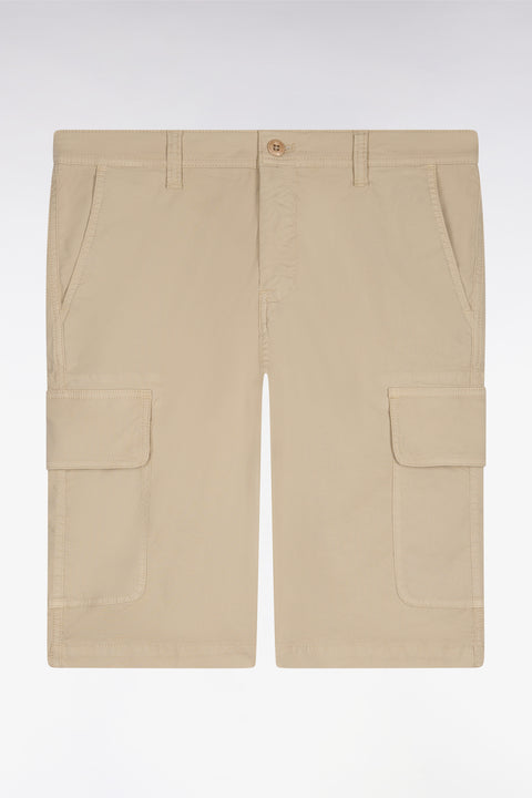 Bermuda cargo en coton beige - Image 2