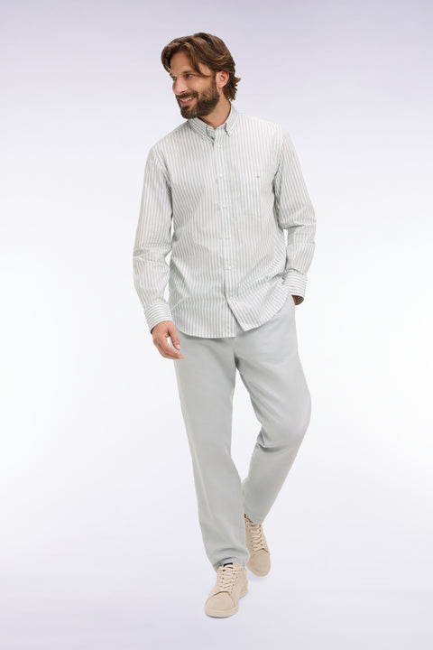 Light gray cotton linen and lyocell pants Modern cut - Image 1