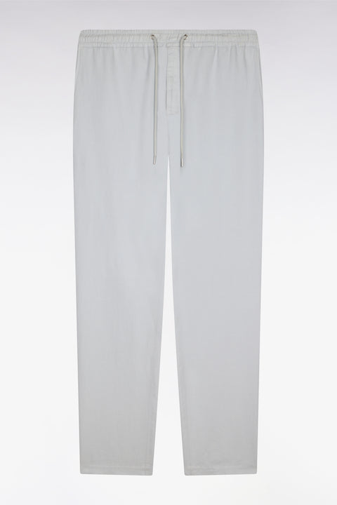 Light gray cotton linen and lyocell pants Modern cut - Image 2