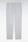 Light gray cotton linen and lyocell pants Modern cut