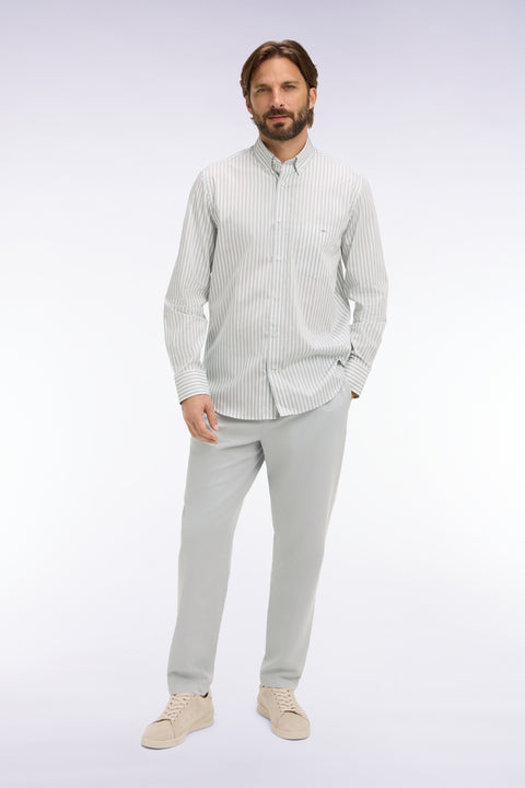 Light gray cotton linen and lyocell pants Modern cut - Image 3