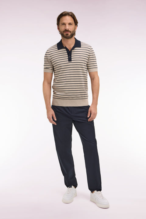 Pantalon en coton seersucker marine coupe Modern - Image 3