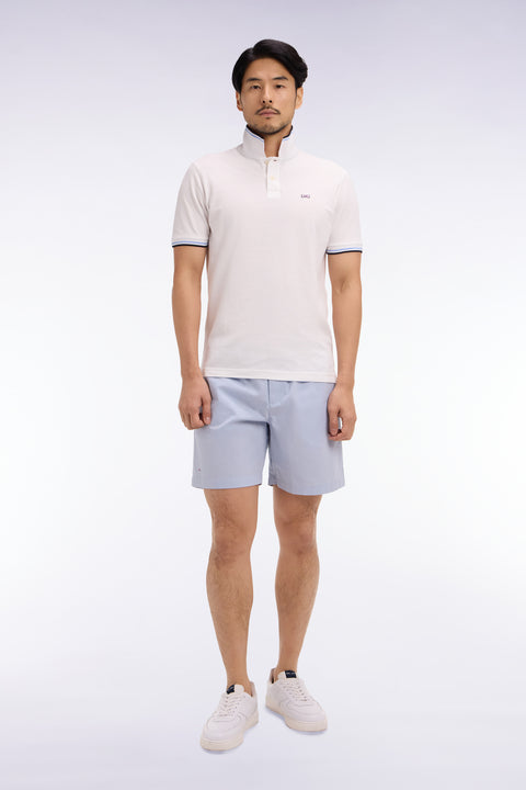 Light gray cotton poplin shorts - Image 3