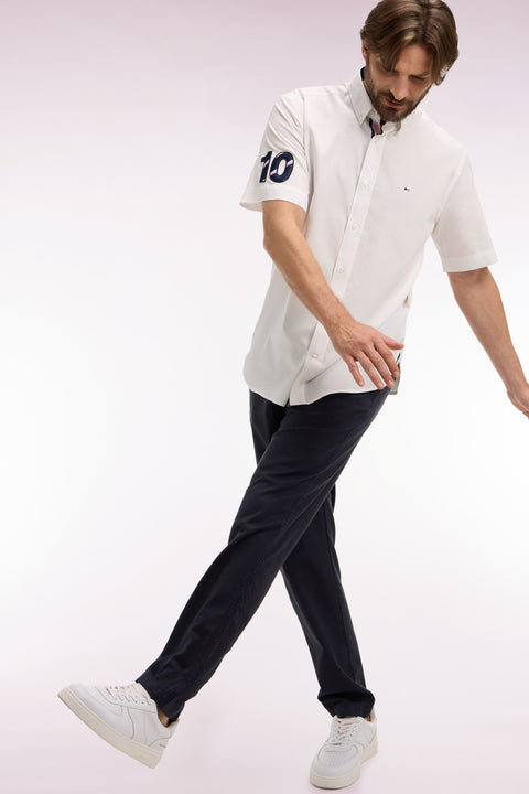 Chemise à manches courtes en coton blanc XV de France - Image 1