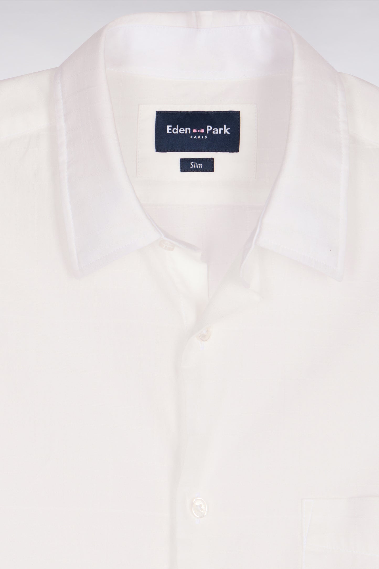 White Cotton Short Sleeve Slim Fit Shirt