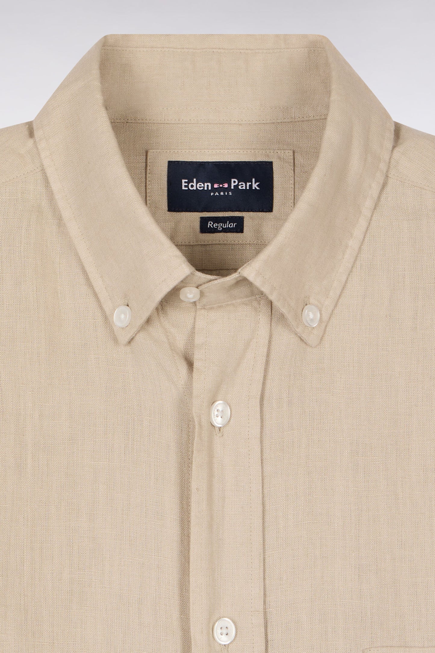 Straight beige linen shirt