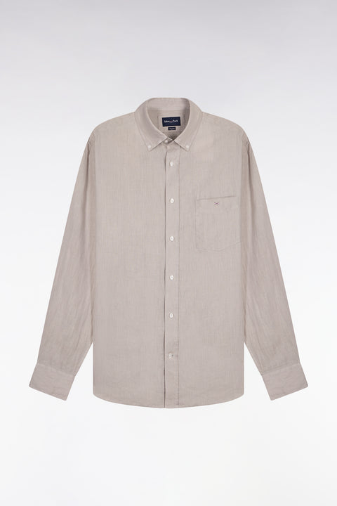 Chemise droite en lin gris - Image 2