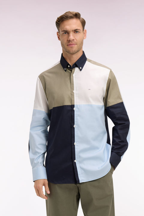 Chemise en coton ciel colorblock - Image 3