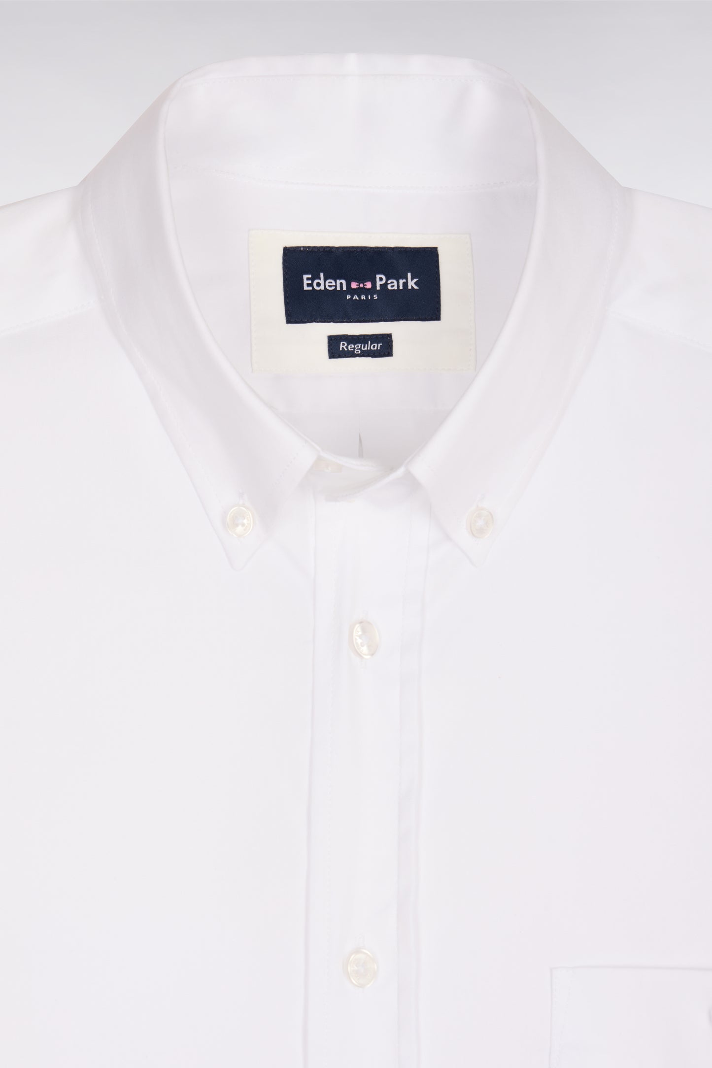 Chemise en coton mélangé blanche coupe regular