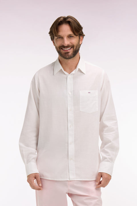Chemise en coton blanche coupe regular - Image 3