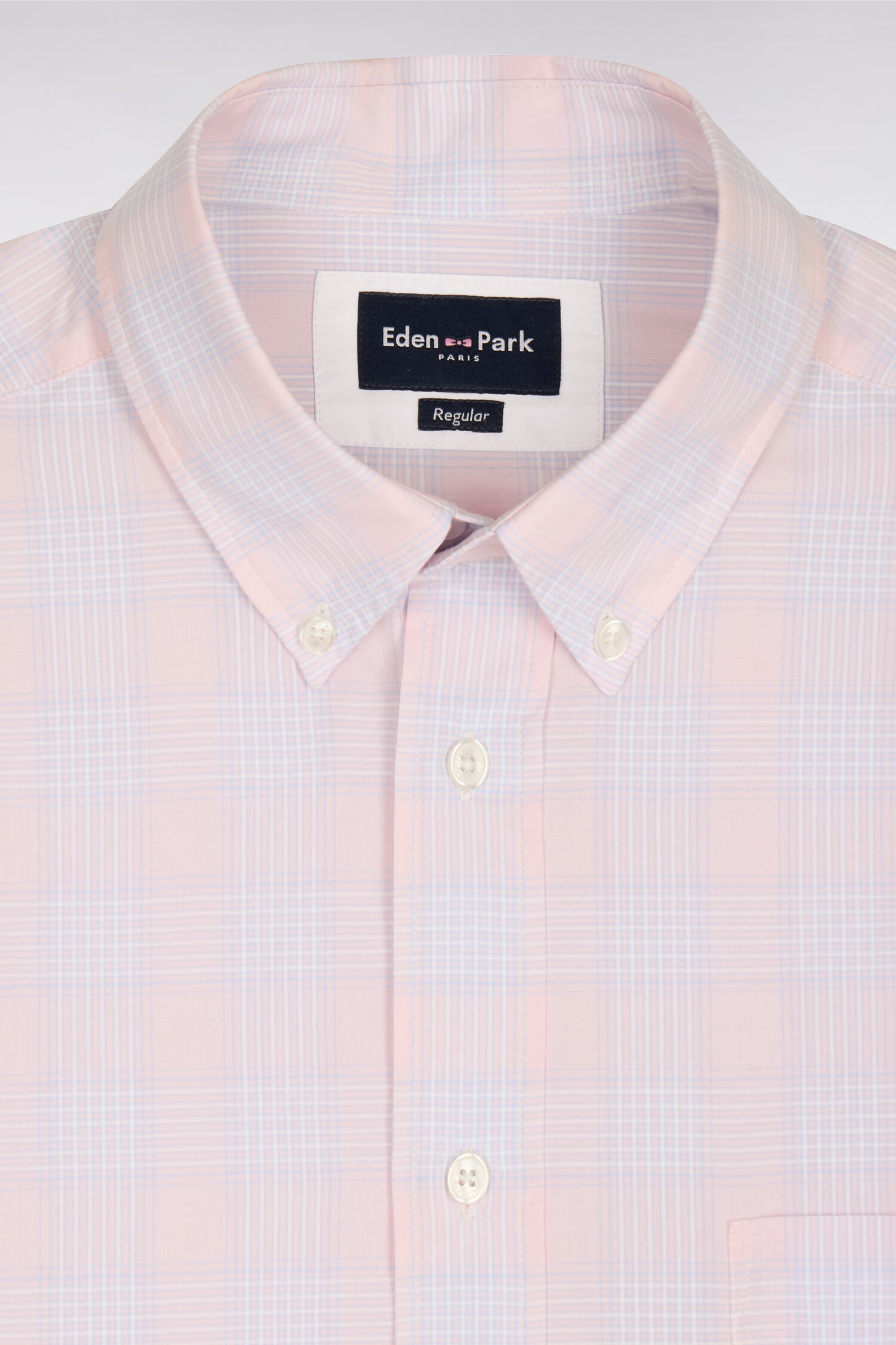 Regular fit pink checked cotton shirt
