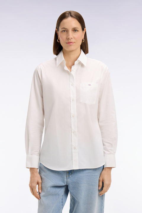 Chemise en popeline de coton blanche coupe slim - Image 3