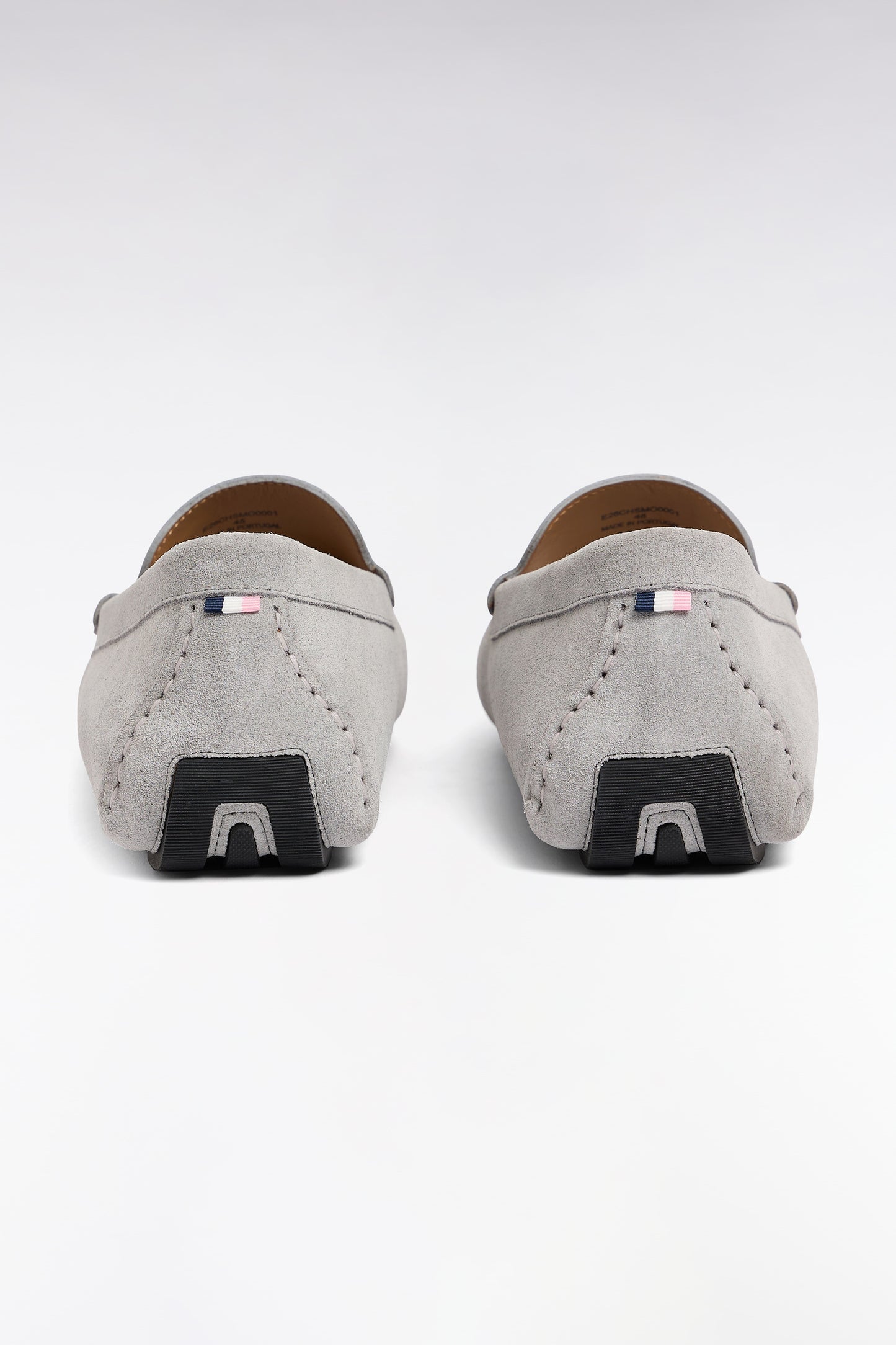 Light gray suede leather loafers
