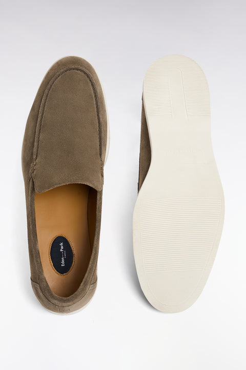 Dark gray suede split leather loafers - Image 2