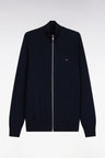 Cardigan zippé en coton marine