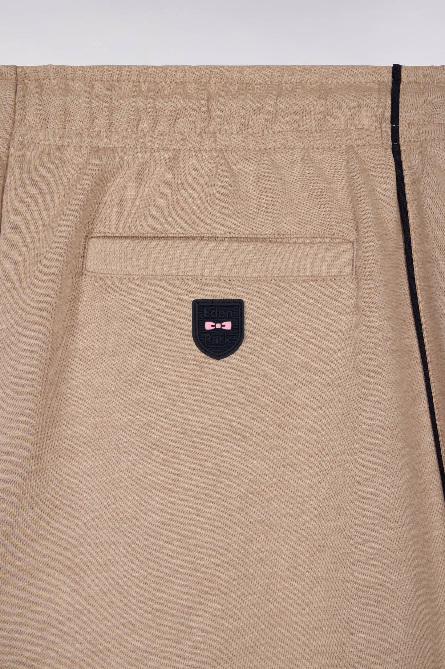 Jogging en coton mélangé beige coupe regular