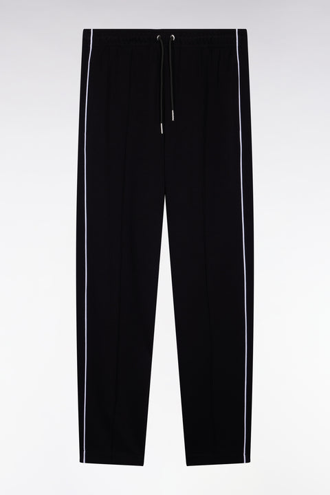 Jogging en interlock noir à découpes contrastées coupe regular - Image 2