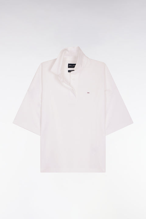 Maillot à manches courtes en coton Pima blanc coupe relaxed - Image 2