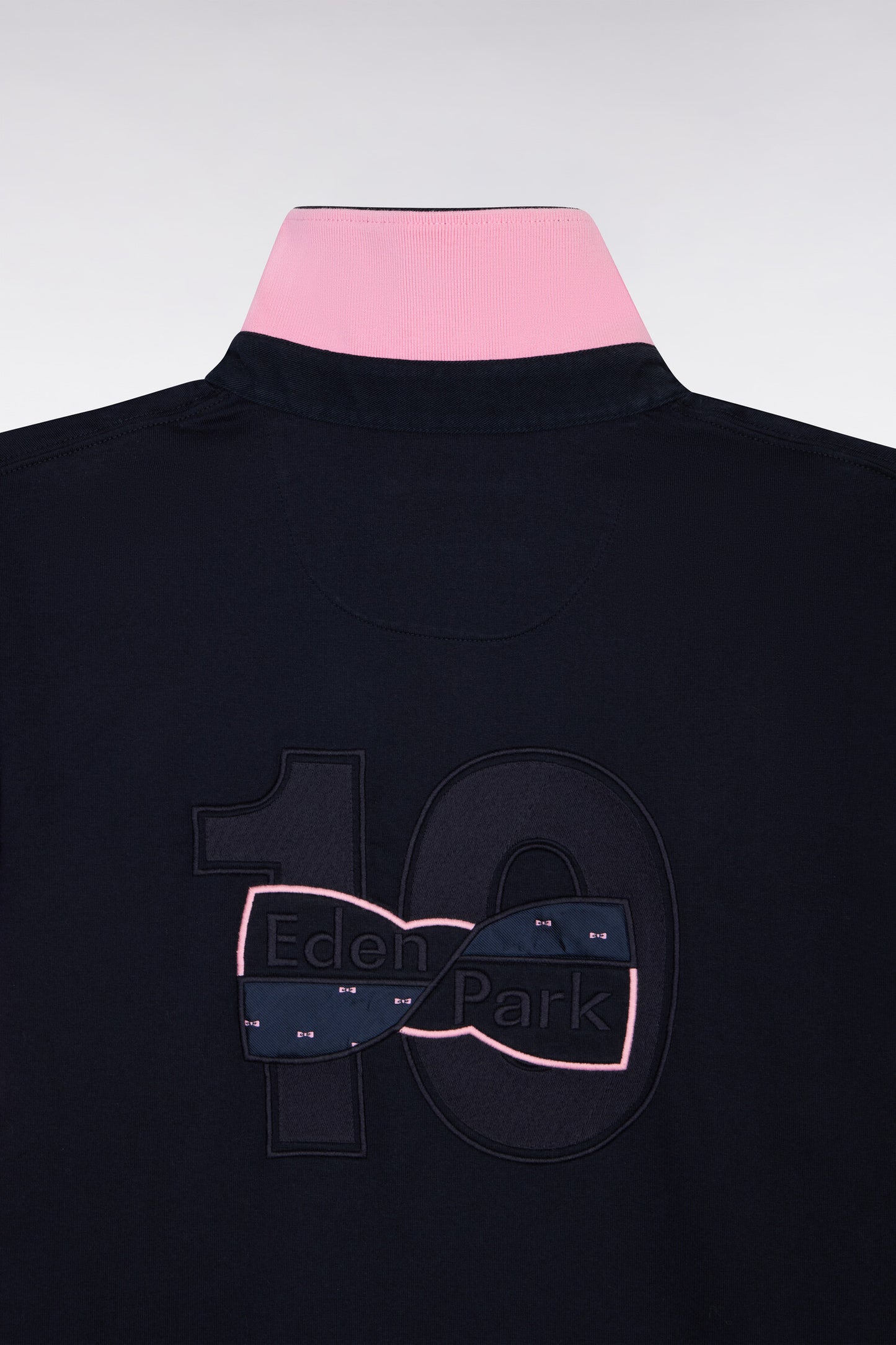 Short-sleeved regular-fit navy cotton jersey