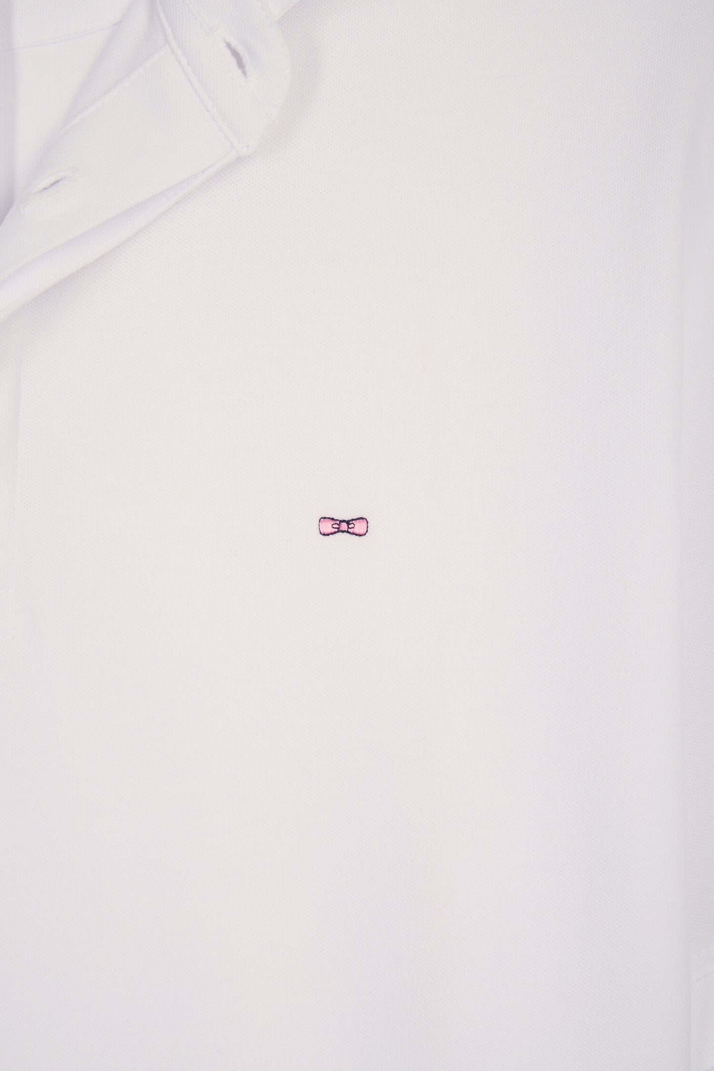 White Cotton Short Sleeve Slim Fit Polo Shirt