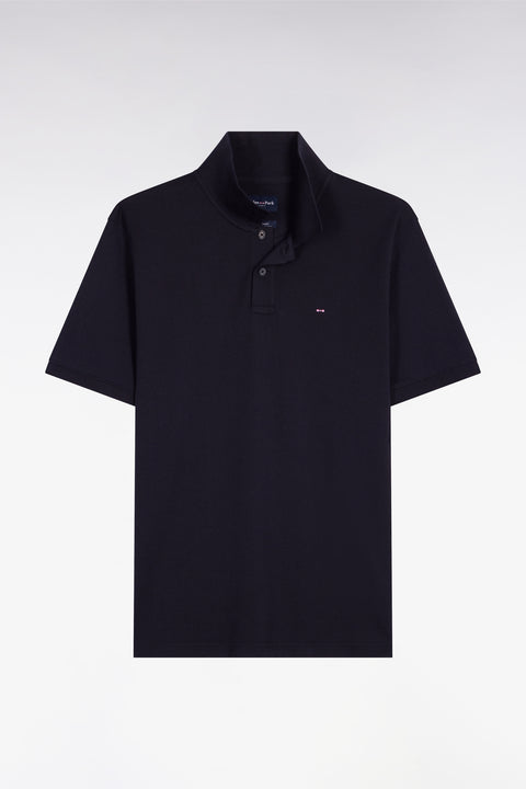 Polo à manches courtes en coton marine coupe regular - Image 2