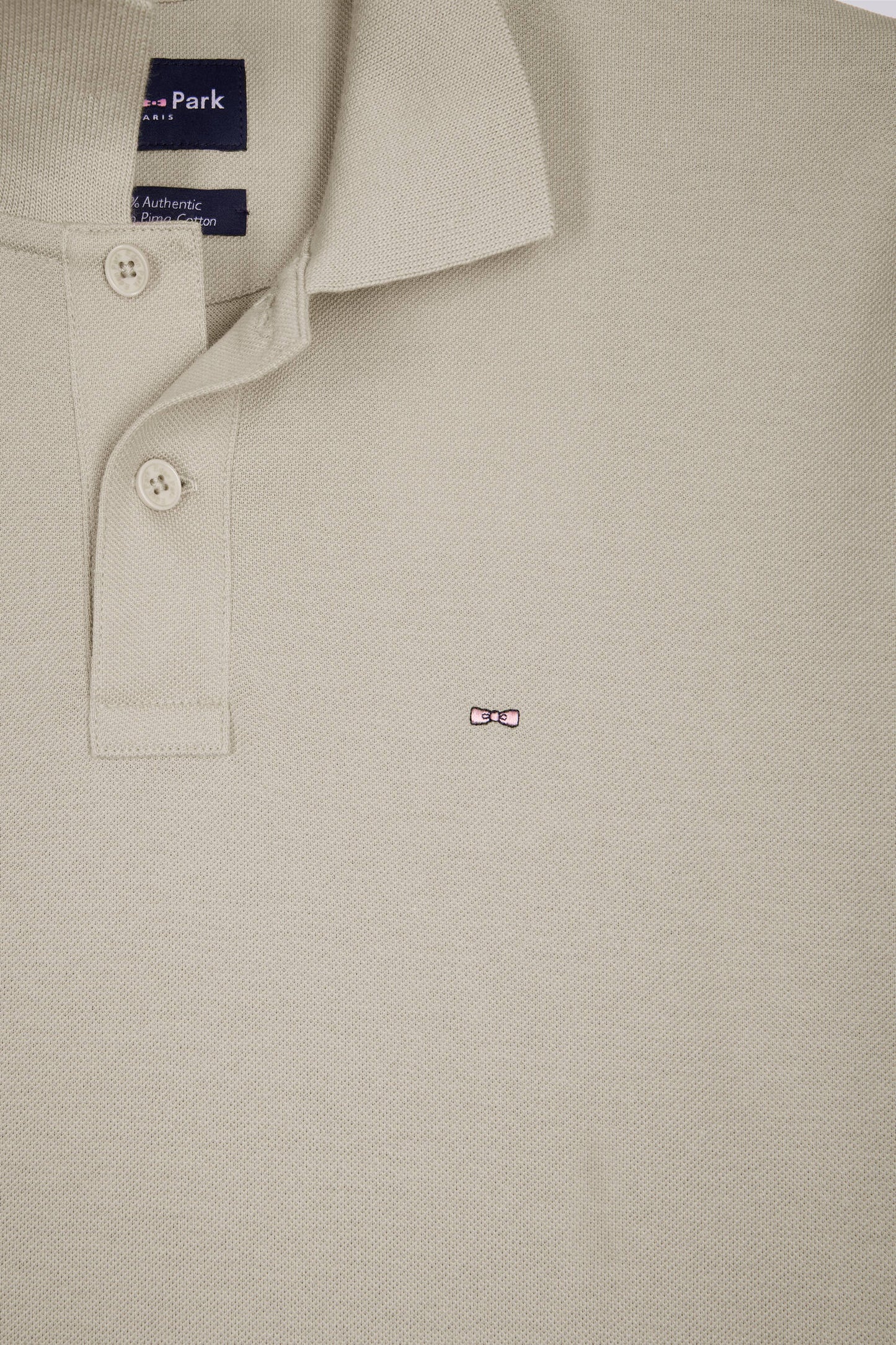 Polo à manches courtes en coton gris clair coupe regular