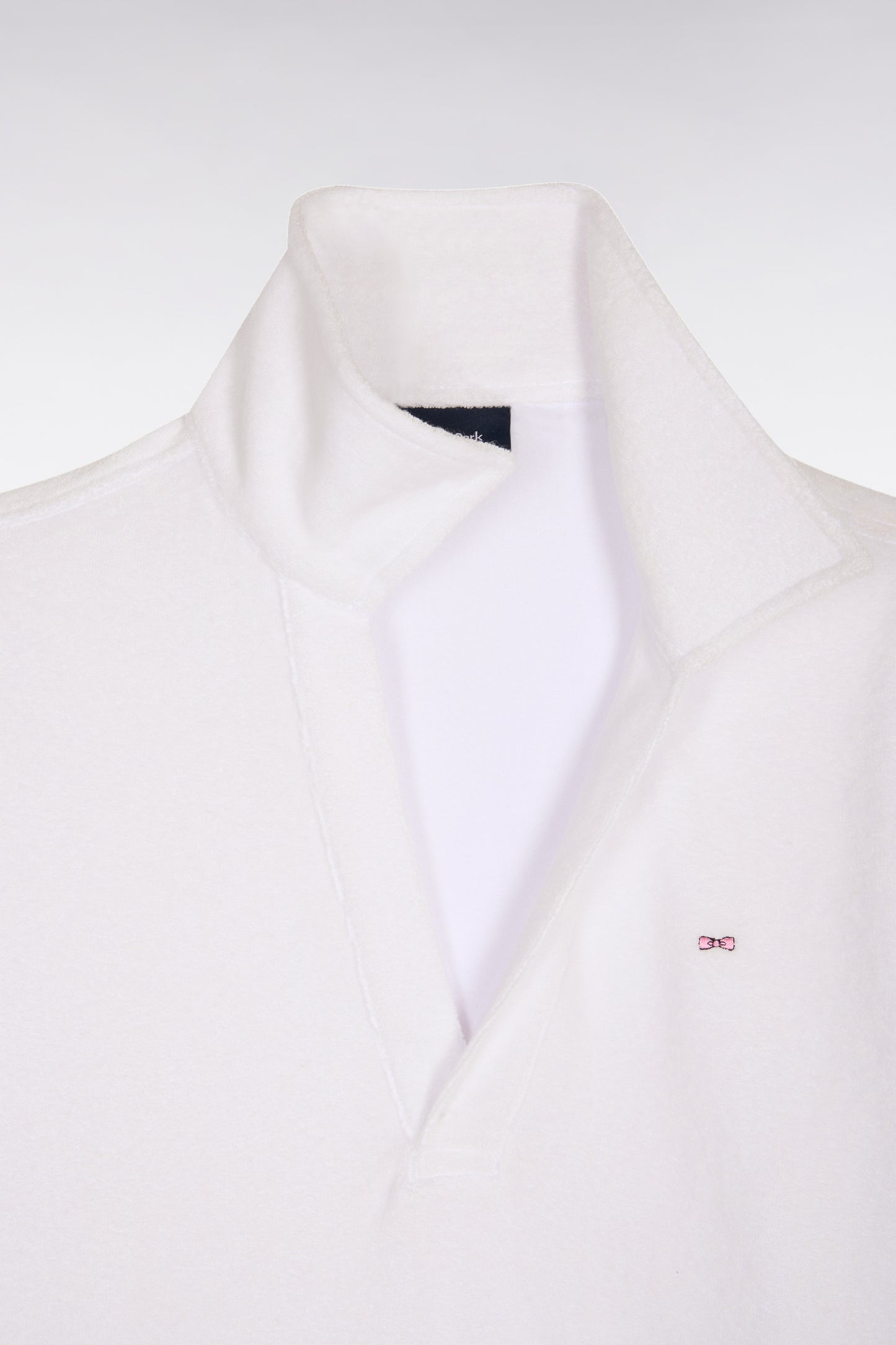 Polo à manches courtes en coton éponge blanc coupe regular