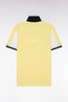 Polo à manches courtes en coton jaune clair brodé coupe regular