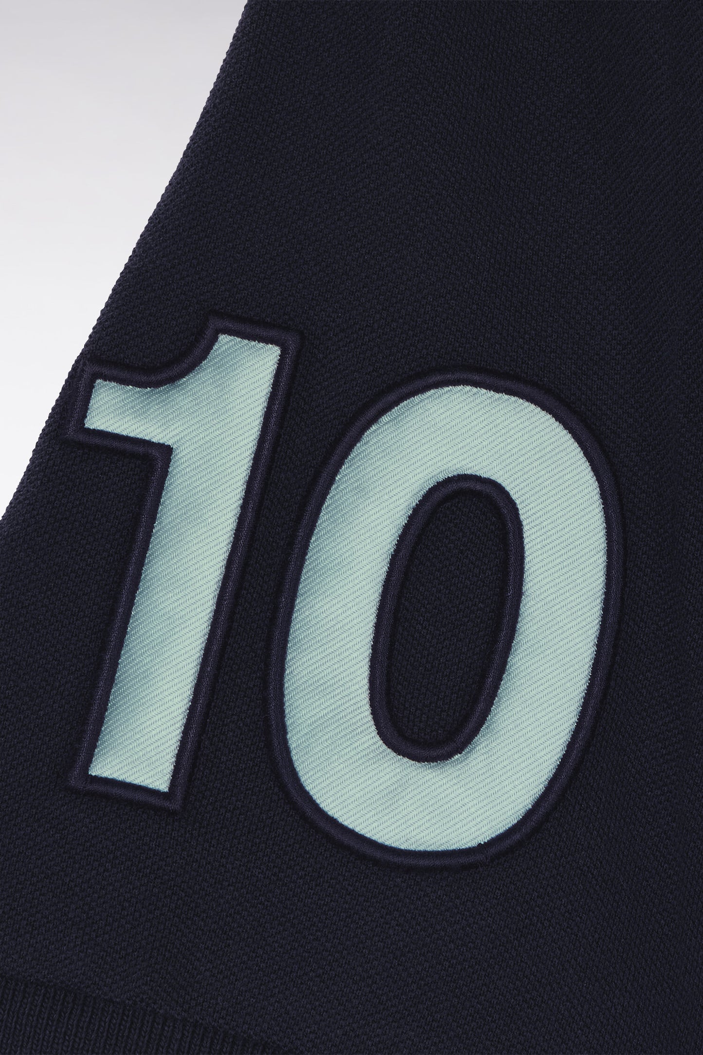 Polo à manches courtes en coton vert d'eau et marine coupe regular