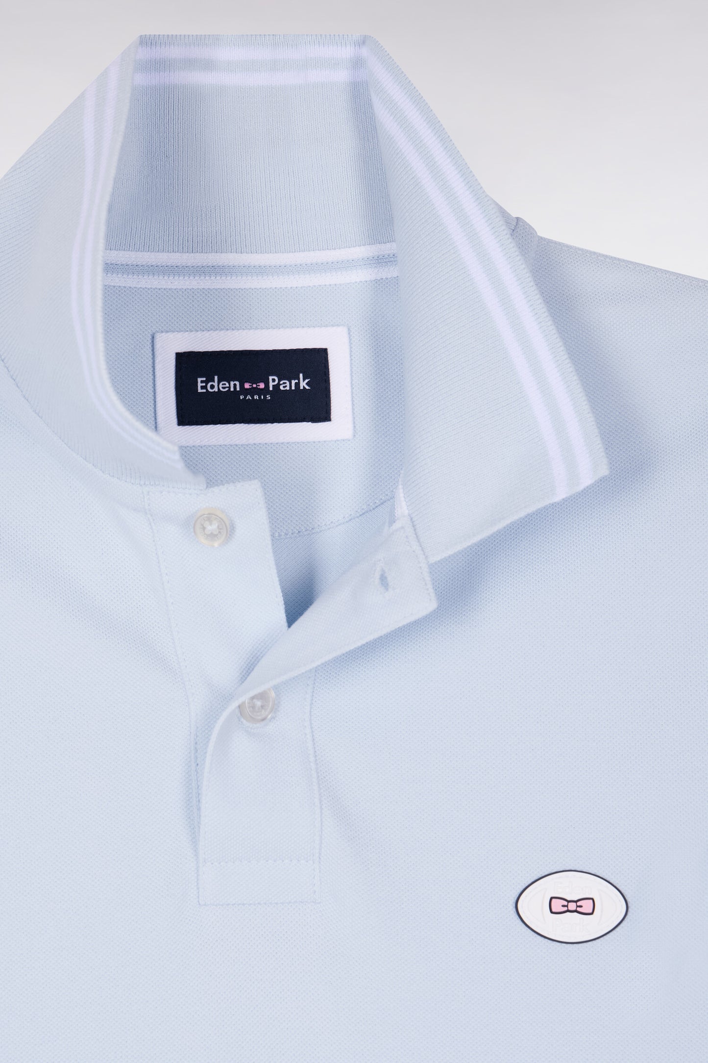 Sky cotton short-sleeved polo shirt