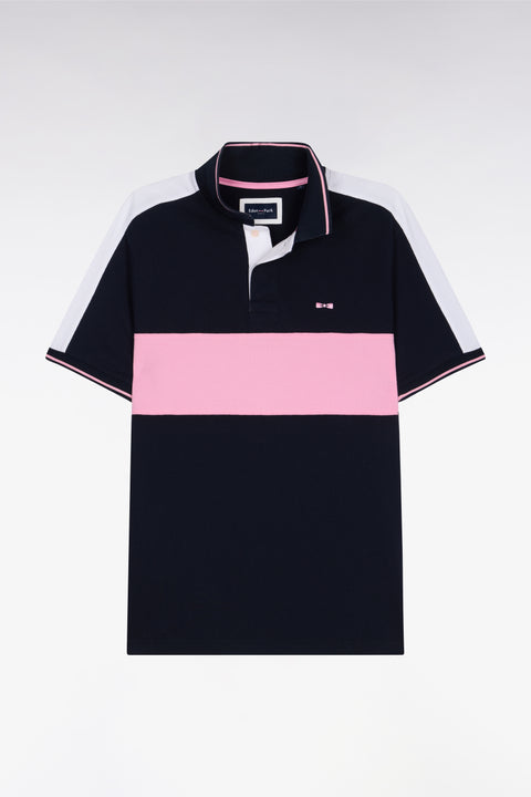 Polo à manches courtes en piqué coton marine coupé cousu - Image 2