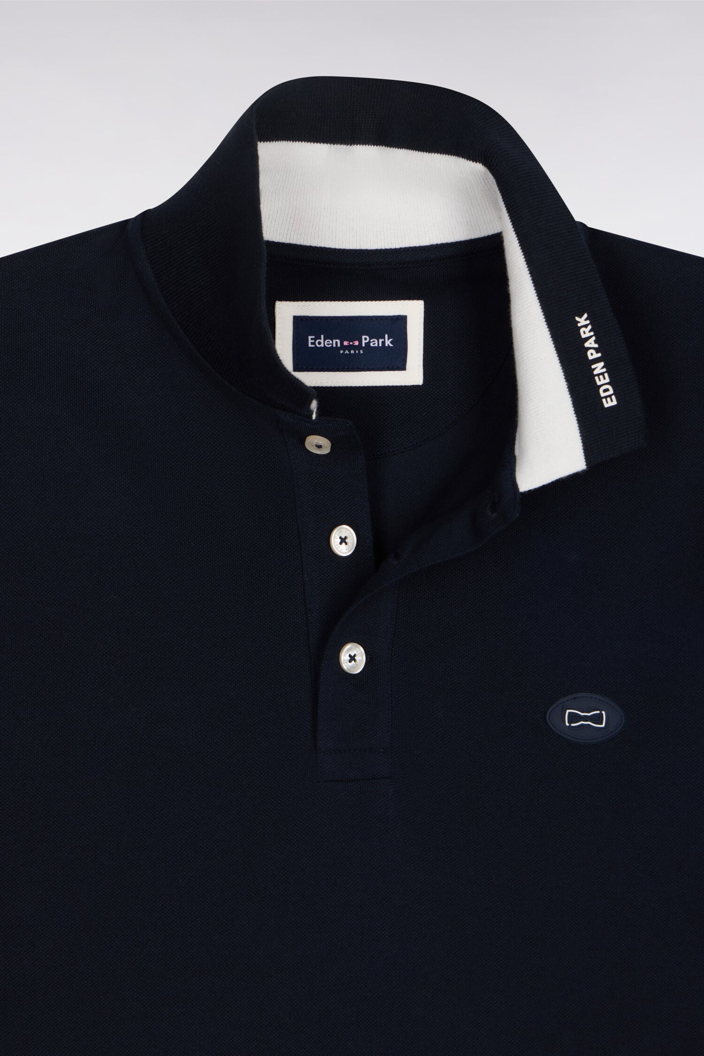 Polo à manches courtes en piqué coton marine coupe regular
