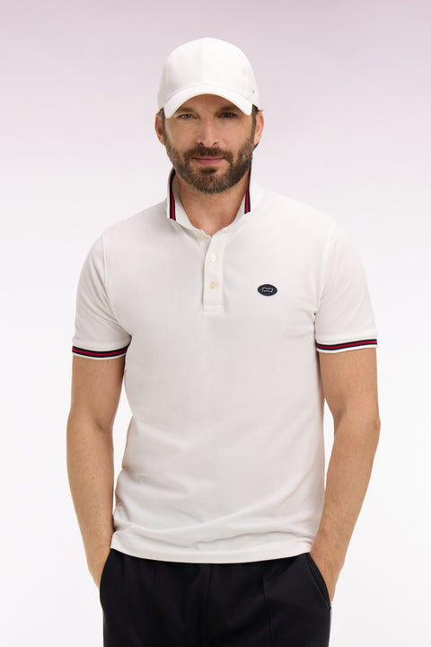 Polo à manches courtes en coton blanc - Image 3