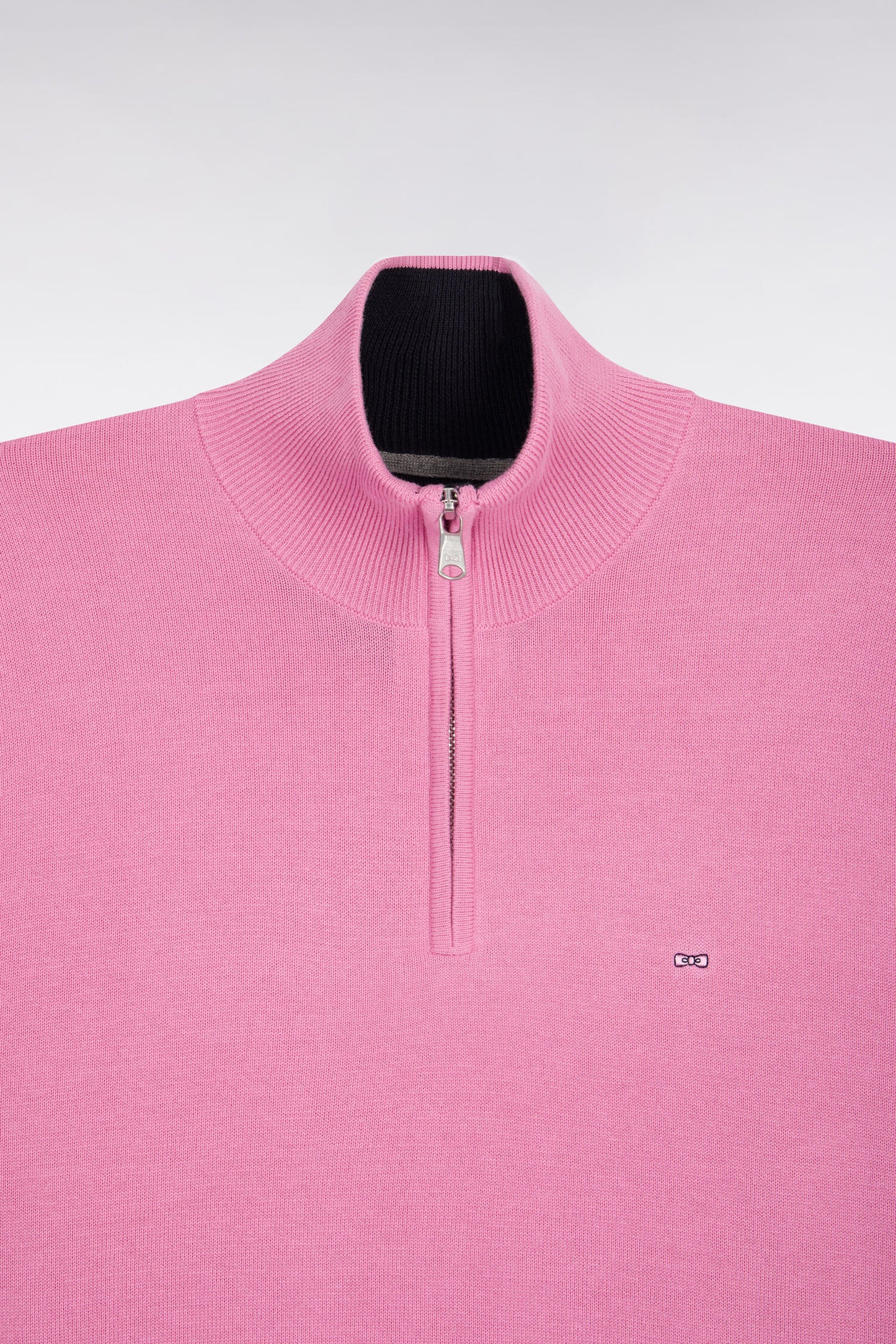 Pull col camionneur en coton rose