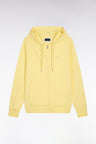 Sweatshirt zippé à capuche en molleton coton jaune